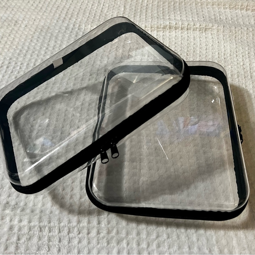 3 Black Clear and Hard Pencil Case for Storage
